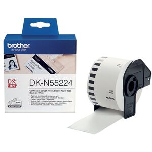 P-Touch Brother Continuous Non-Adhesive Paper Roll Black on White 54mm DKN55224