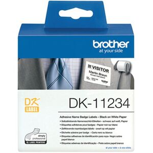 P-Touch Brother Name Badge Labels 60 x 86mm 260 Labels Per Roll White DK-11234