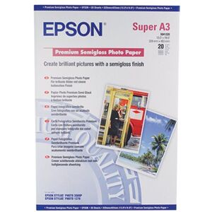 Epson A3 Premium Semi-Gloss Photo Paper A3+ 250gsm (Pack of 20) C13S041328