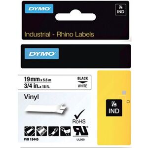 Dymo Rhino Dymo 18445 Rhino Label Printer Tape 19mmx5.5m Black on White S0718620