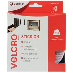 VELCRO® Velcro Stick On Tape 20mmx5m White VEL-EC60216