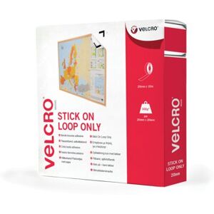VELCRO® Velcro Stick On Tape Loop Only 20mmx10m White VEL-EC60222