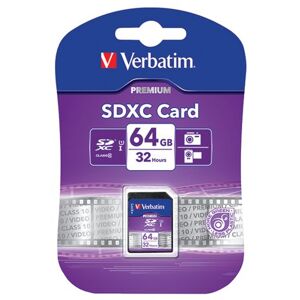 Verbatim Premium SDXC Memory Card Class 10 UHS-I U1 64GB 44024