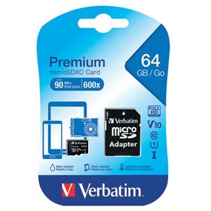 Verbatim Premium SDXC Micro Card 64GB with Adapter 44084