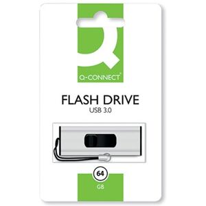 Q-Connect USB 3.0 Slider 64GB Flash Drive Silver/Black KF16371