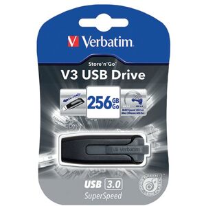 Verbatim Store n Go V3 USB 3.0 Flash Drive 256GB Black 49168