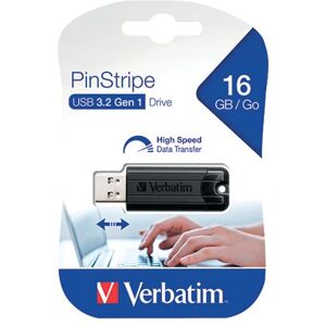 Verbatim Pinstripe USB 3.0 Flash Drive 16GB Black 49316