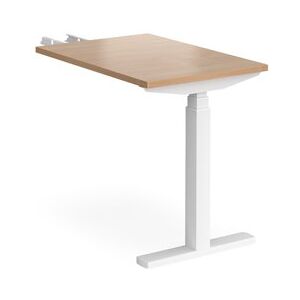 Height Adjustable Desk Rectangular Desk With Return 600mm Beech Tops With White Frames Elev8 Touch Height Adjustable Desk Rectangular Desk With Return 600mm Beech Tops With White Frames Elev8 Touch
