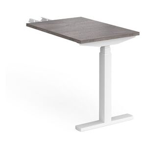 Elev8 Touch sit-stand return desk 600mm x 800mm - white frame, grey oak top Elev8 Touch sit-stand return desk 600mm x 800mm - white frame, grey oak top