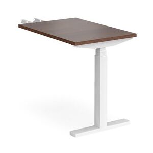 Height Adjustable Desk Rectangular Desk With Return 600mm Walnut Tops With White Frames Elev8 Touch Height Adjustable Desk Rectangular Desk With Return 600mm Walnut Tops With White Frames Elev8 Touch