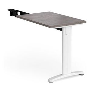 TR10 single return desk 800mm x 600mm - white frame, grey oak top TR10 single return desk 800mm x 600mm - white frame, grey oak top
