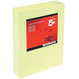 5 Star Office Coloured Copier Paper Multifunctional 80gsm A4 Light Yellow Ream-Wrapped (Pack of 500) 5 Star Office Coloured Copier Paper Multifunctional 80gsm A4 Light Yellow Ream-Wrapped (Pack of 500)