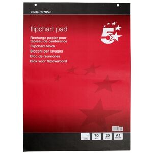 5 Star Office Meeting Flipchart Pad Perforated 20 Sheets A1 (Pack of 5) 5 Star Office Meeting Flipchart Pad Perforated 20 Sheets A1 (Pack of 5)