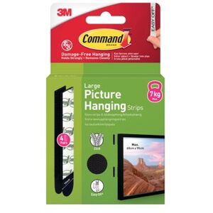 Command Picture Hanging Strips 4 Pairs Black Large (Pack of 8) 7100337186 Command Picture Hanging Strips 4 Pairs Black Large (Pack of 8) 7100337186