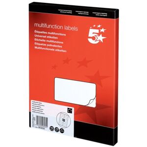 5 Star Office Multipurpose Labels Laser Copier Inkjet 105x35mm White (Pack of 1600) 5 Star Office Multipurpose Labels Laser Copier Inkjet 105x35mm White (Pack of 1600)