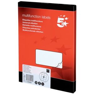 5 Star Office Multipurpose Labels Laser Copier Inkjet 105x71mm White (Pack of 800) 5 Star Office Multipurpose Labels Laser Copier Inkjet 105x71mm White (Pack of 800)