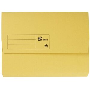 5 Star Office Document Wallet Half Flap 285gsm Recycled Capacity 32mm A4 Yellow (Pack of 50) 5 Star Office Document Wallet Half Flap 285gsm Recycled Capacity 32mm A4 Yellow (Pack of 50)