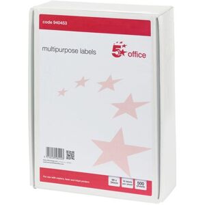 5 Star Office Multipurpose Labels Laser Copier Inkjet 99x34mm White (Pack of 8000) 5 Star Office Multipurpose Labels Laser Copier Inkjet 99x34mm White (Pack of 8000)