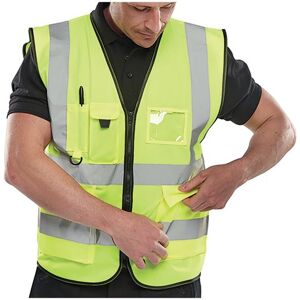 Beeswift Executive High Visibility Waistcoat Saturn Yellow 4XL WCENGEXEC4XL Beeswift Executive High Visibility Waistcoat Saturn Yellow 4XL WCENGEXEC4XL