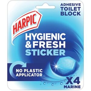 Harpic Hygienic Fresh Sticker Adhesive Toilet Block Marine (Pack of 6) 3275279 Harpic Hygienic Fresh Sticker Adhesive Toilet Block Marine (Pack of 6) 3275279