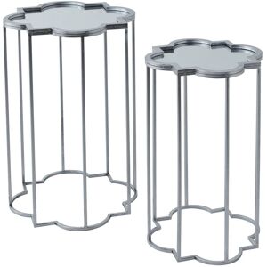 Hill Quarter Foil Mirrored Set Of Two Side Tables Hill Quarter Foil Mirrored Set Of Two Side Tables