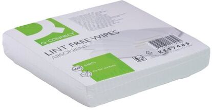Q-Connect Lint Free Wipes 200x200mm (Pack of 100) ALFW100QCA