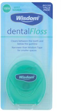 Wisdom Dental Floss Waxed Mint 100m (Pack of 12) TOWIS043