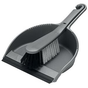 Addis Dustpan and Soft Brush Set Metallic (Serrated edge to clean brush bristles) 510390