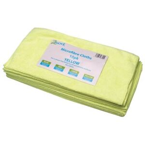 2Work Microfibre Cloth 400x400mm Yellow (Pack of 10) CNT01625 2Work Microfibre Cloth 400x400mm Yellow (Pack of 10) CNT01625