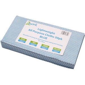 2Work Lightweight All Purpose Cloth 600x300mm Blue Pack of 50 CPD00634 2Work Lightweight All Purpose Cloth 600x300mm Blue Pack of 50 CPD00634