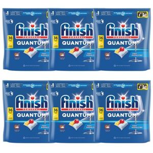 Finish Quantum Lemon Dishwasher Tabs 6x36 Tabs Pack of 216 3312419CASE Finish Quantum Lemon Dishwasher Tabs 6x36 Tabs Pack of 216 3312419CASE