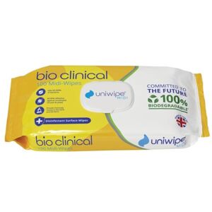 Uniwipe Bio Clinical Midi Wipes Biodegradable Wipes Pack of 100 1081 Uniwipe Bio Clinical Midi Wipes Biodegradable Wipes Pack of 100 1081