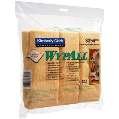 Wypall Microfibre Cloths 400x400mm Yellow Pack of 6 8394 Wypall Microfibre Cloths 400x400mm Yellow Pack of 6 8394