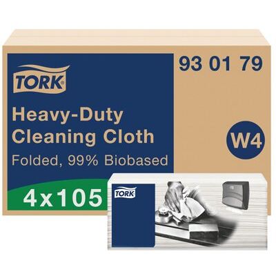 Tork Biobased Heavy-Duty Cleaning Cloth White (Pack of 420) 930179 Tork Biobased Heavy-Duty Cleaning Cloth White (Pack of 420) 930179