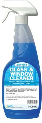 2Work Glass Window Cleaner Trigger Spray 750ml (Pack of 6) 2W04579