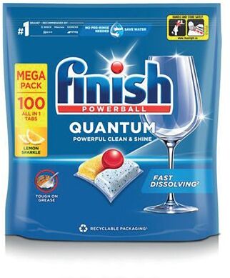 Finish Quantum All In One Dishwasher Tablets Lemon (Pack of 100) 3284032