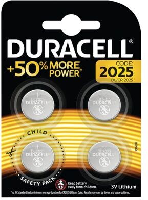 Duracell Lithium Coin Duracell 2025 Lithium Coin Battery (Pack of 4) ECR2025