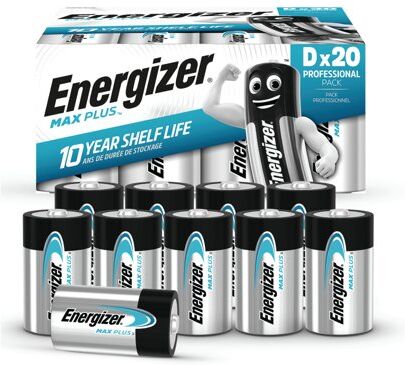 Energizer Max Plus D Alkaline Battery (Pack of 20) 423365