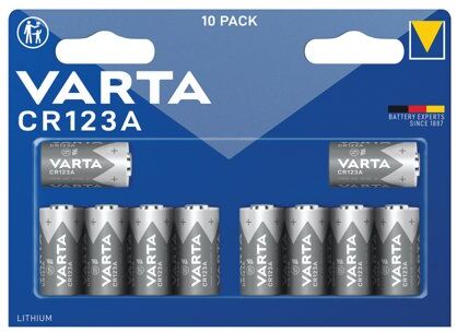 Varta Lithium Battery CR123A/CR17345 3V Cylindrical (Pack of 10) 6205301461