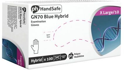 Ph Handsafe Shield Vinyl/Nitrile Mix Powder Free Gloves XLarge (100 Pack) GN70