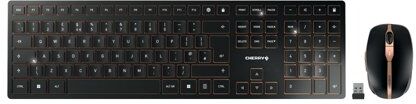 Cherry DW 9100 Slim USB Wireless Keyboard and Mouse Set UK Black/Bronze JD-9100GB-2