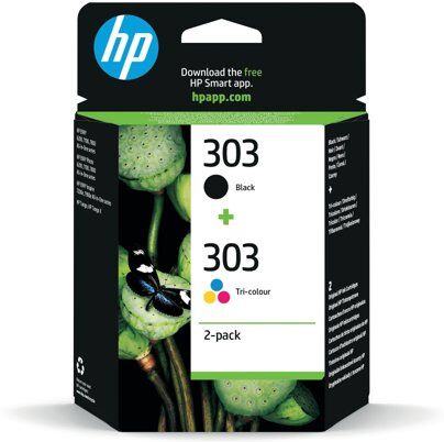 HP 303 Original Ink Cartridge 4-ml Black/Tri-color 3YM92AE