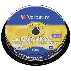 Verbatim DVD+RW Non-Printable 4x 4.7GB (Pack of 10) 43488