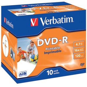 Verbatim DVD-R Speed Jewel Case 4x 4.7GB (Pack of 10) 43285