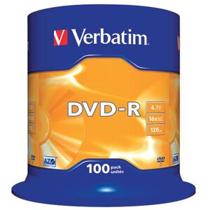 Verbatim DVD-R Non-Printable Spindle 16x 4.7GB (Pack of 100) 43549