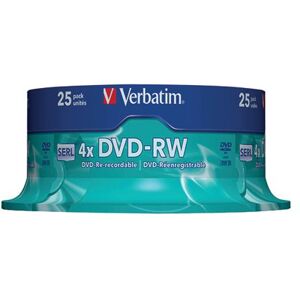 Verbatim DVD-RW 4x Non-Printable 4x 4.7GB (Pack of 25) 43639