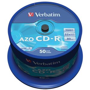 Verbatim CD-R AZO Crystal Spindle 700MB (Pack of 50) 43343