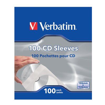 Verbatim 49976 White Transparent CD Sleeves - Optical Disc Storage Verbatim 49976 White Transparent CD Sleeves - Optical Disc Storage