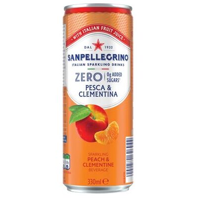 San Pellegrino Zero Fruit Beverages Peach+Clem 330ml Pack 24 12602682 San Pellegrino Zero Fruit Beverages Peach+Clem 330ml Pack 24 12602682