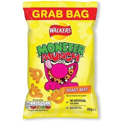 Walkers Monster Munch Roast Beef Crisps 40g Pack of 35 12227 Walkers Monster Munch Roast Beef Crisps 40g Pack of 35 12227